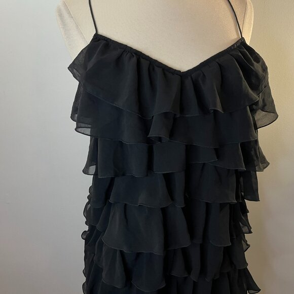 JACOB Women's Black Ruffle Spaghetti Strap Top - Size Large - NWT $59 - Picture 2 of 5